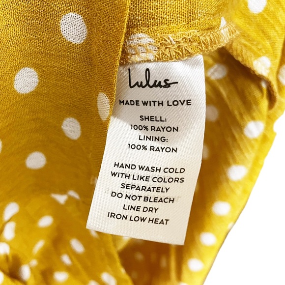 NWT Lulus Polka Dot Halter Romper Mustard - Picture 6 of 6